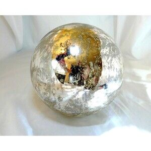 Pottery Barn Antique Mercury Globe Decorative 6.25" Ball Vase